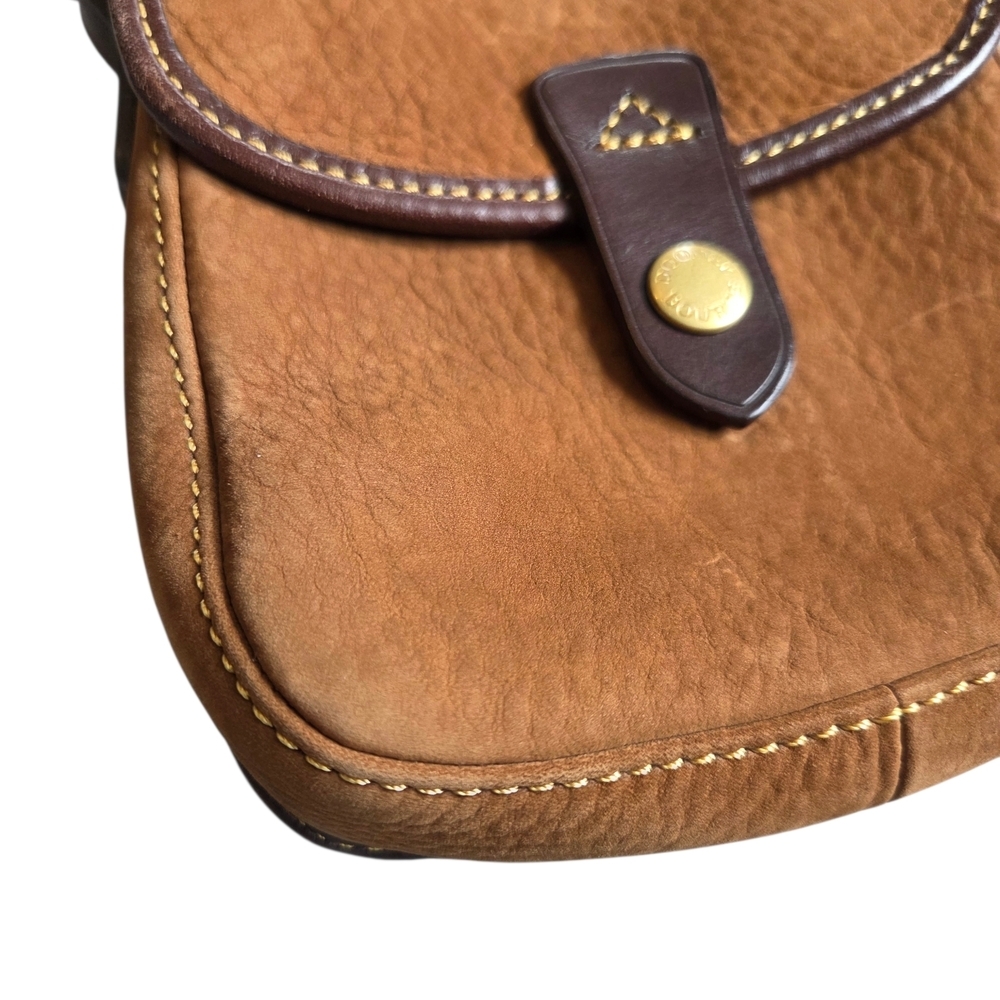 Dooney & Bourke Caramel Chocolate Suede Flap Crossbody Bag - Picture 3 of 16